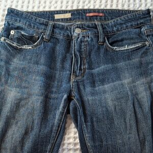 Pilcro Dark Blue Slim Boyfriend Crop Jeans